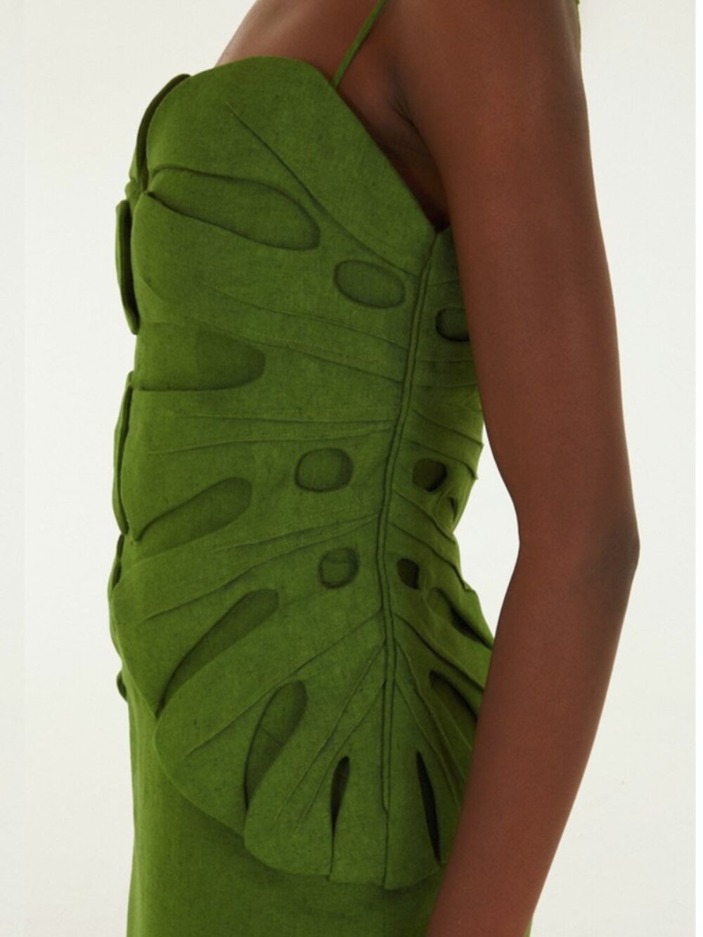 Farm Rio green monstera leaf sleeveless maxi dress XL - Picture 4 of 7